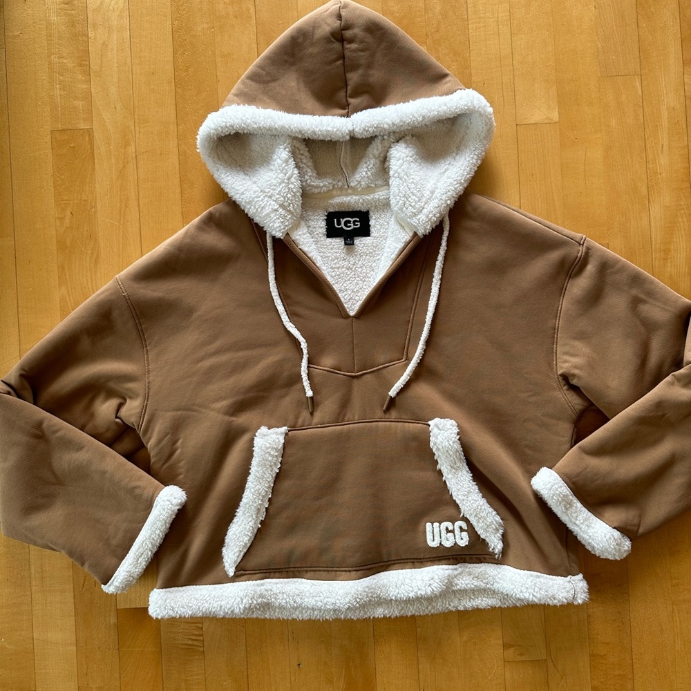 *brand new, no tags* UGG Tan Hoodie with Cream Sherpa Lining